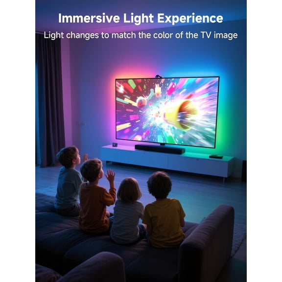 LED TV Backlights with Camera, 13.7FT TV Lights That Change with for 45-65 in TV, Music Sync LED Strip Light with Smart App Control - RGB Color Changing Light Strip for Bedroom
