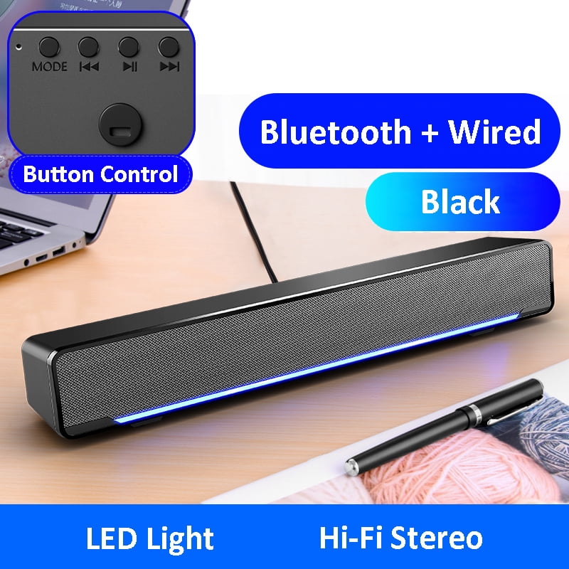 LED TV Sound Bar AUX Wired Wireless Bluetooth Speaker Home Theater ...