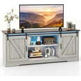 LED TV Stand for 65\u201D TVs Sliding Barn Door Entertainment Center