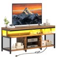 LED TV Stand Entertainment Center with Power Outlets Media Console For