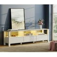 thumbnail image 1 of LED TV Stand for 75 Inch TV Media Console Wood Entertainment Center Television Table with 6 Storage for Living Room, 70 inch White, 1 of 8