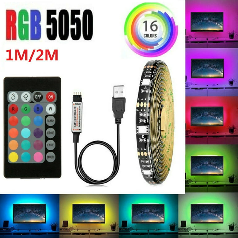 XERGY USB 5V Powered RGB LED Flexible Strip Light With Black PCB TV  BackLight Kit Computer Case LED Light 1Meter 3.28Ft Multi-colour 30leds  Flexible