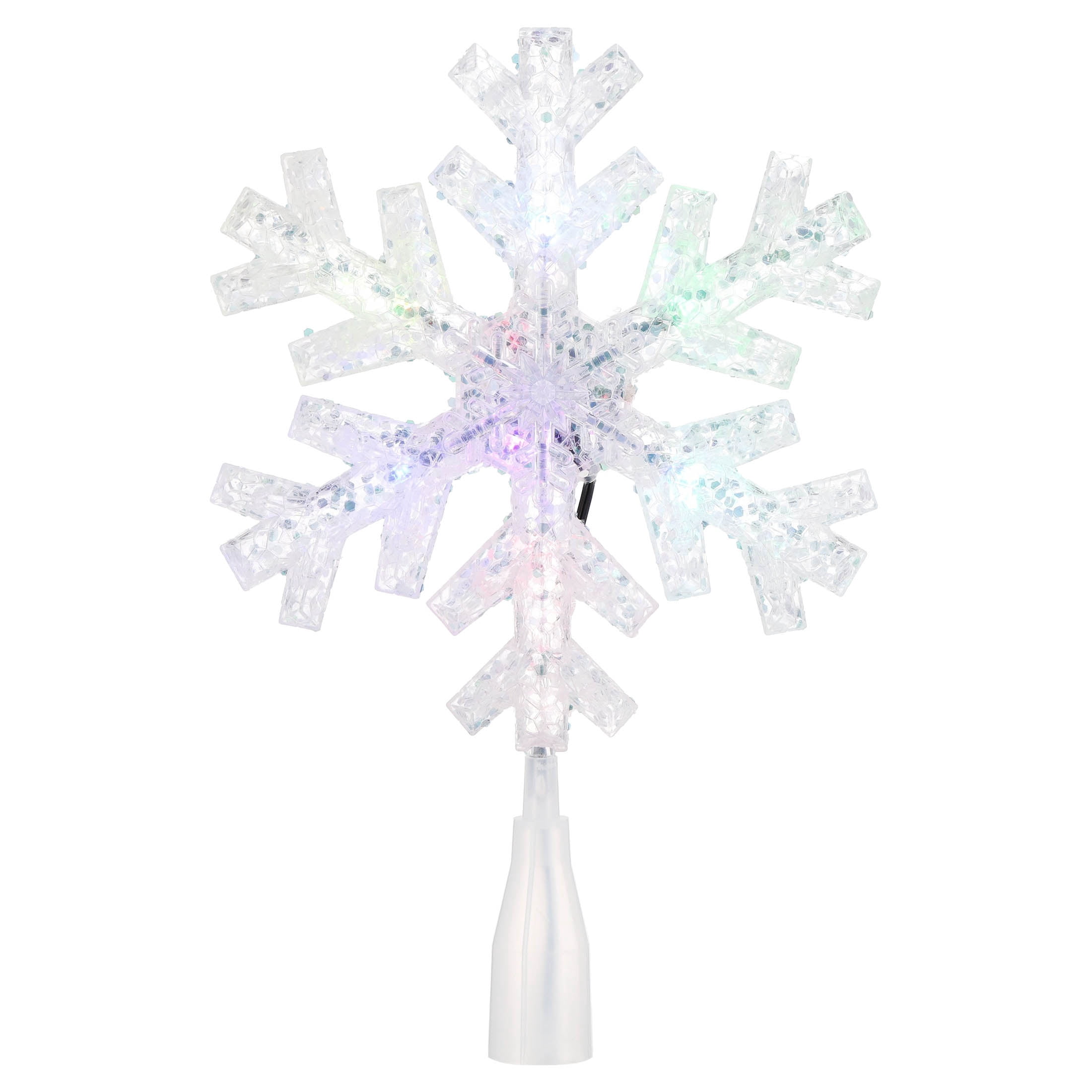 LED Color-Changing Snowflake Christmas Tree Topper, White, 11.75", by Holiday Time