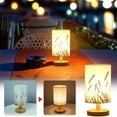 thumbnail image 1 of LED Table Lamp Solid Wood Base | Dimmable Night Light with Remote Control & USB | Modern Bedside Desk Lamp for Bedroom, Living Room, Study, Dorm | Fabric Shade | Energy Saving | Warm Ambiance, 1 of 8