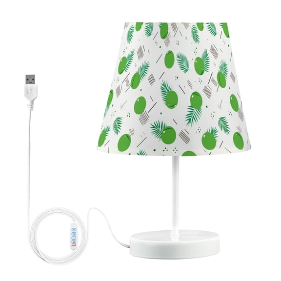 LED Table Lamp with Touch Controls and Dimming Nightstand Lamp with USB Charging Port Night Light Simple Coconut Pattern Medium