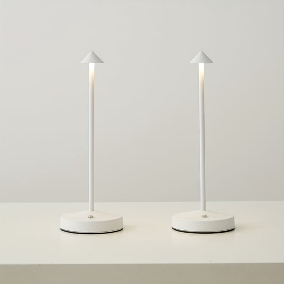 LED Table Lamps Set of 2, Portable Rechargeable 2000Mah Outdoor Table Lamp, Stepless Dimming Battery Powered Lamp, Table Light for Dinner/Patio/Restaurant/Bedroom