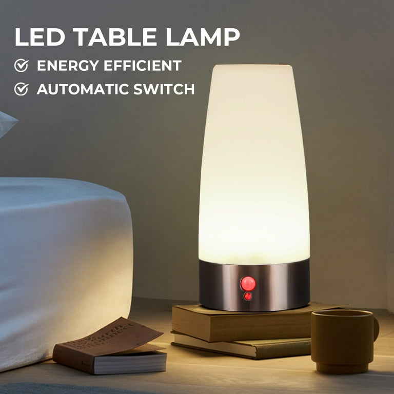 LED Table Night Lights, Desk Table Lamp Wireless PIR Motion Sensor Retro Bed Desk Motion-Activated Lamps PIR Motion / Light Sensor Battery Powered for