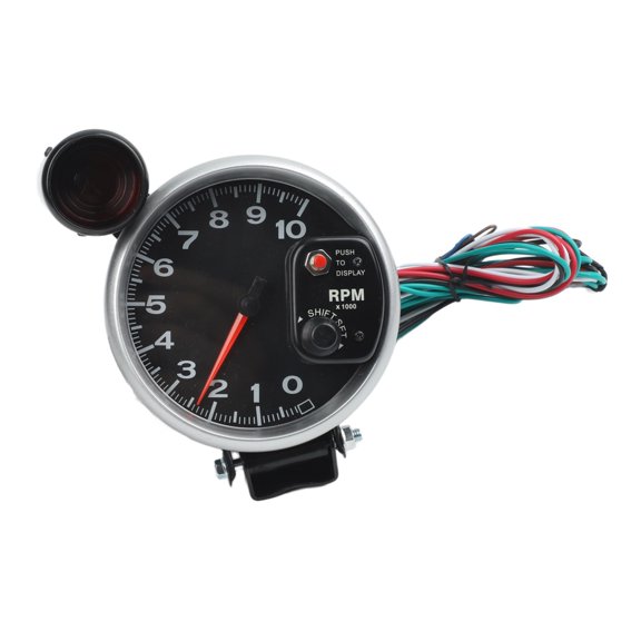 LED Tachometer 0-10000RPM 5 Inch 127Mm 12V Car Instrument Cluster Gauge With Alarm, High Precision RPM Meter For Auto Truck Modification, Black And White for DIAL(Black)