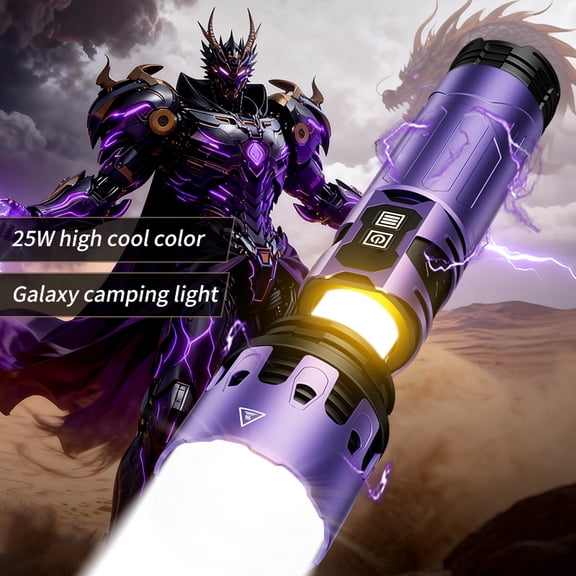 LED Tactical Flashlight Rechargeable, High Lumens Zoomable, Floodlight Function for Camping Night Riding Farm Patrol