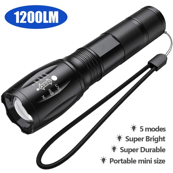 LED Tactical Flashlight S1200 [1 PACK] - High Lumen, Zoomable, 5 Modes, Water Resistant, Handheld Light - Best Camping, Outdoor, Emergency, Everyday Flashlights