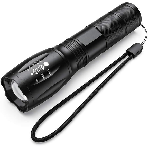LED Tactical Flashlight, Super Bright High Lumen LED Flashlights Portable Outdoor Water Resistant Torch Light Zoomable Flashlight with 5 Light Modes(Batteries Not Included)