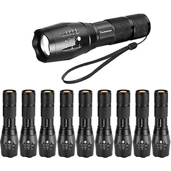 LED Tactical Flashlight Super Bright LED Flashlights Portable Outdoor Water Resistant Torch with 5 Light Modes10Pack