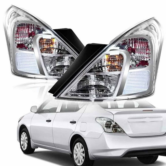 LED Tail Light Assembly Compatible with 2012-2019 Nissan Versa Sedan Direct Fit Replacement w/Bulbs Waterproof Driver and Passenger Side