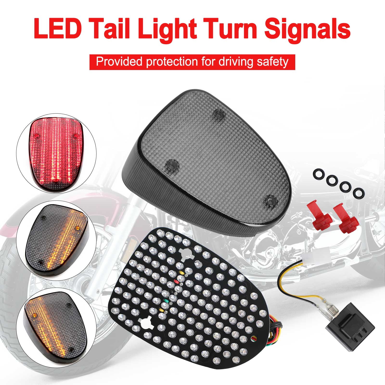 LED Clear Integrated Tail Light / Turn Signal – Fits Yamaha Road Star (1999-2003) & More
