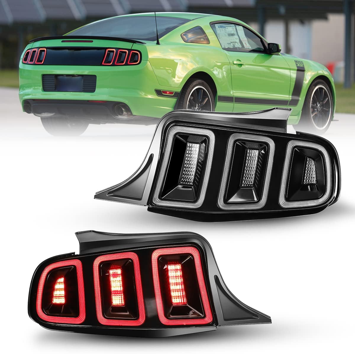 LED Tail Lights For 2010-2014 Ford Mustang Rear Brake Lamps Black