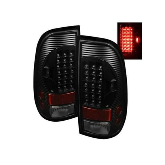 LED Tail Lights Black for 1997-2007 Xtune Ford F150 Styleside F250-350-450-550