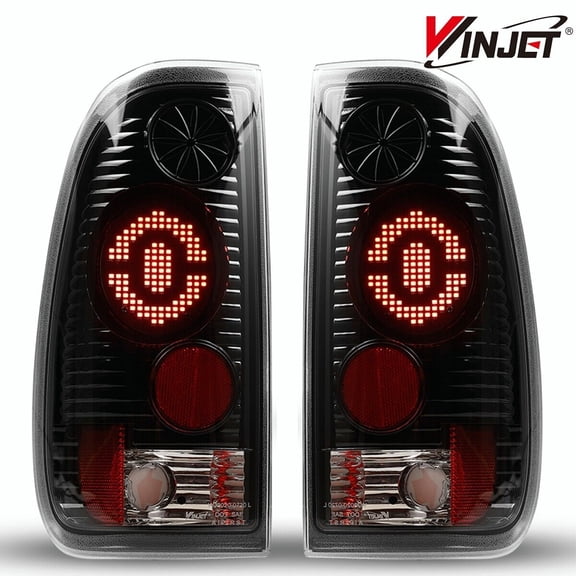 LED Tail Lights Pair For 1997-2003 Ford F150,1999-2007 F250 F350 F450 F550 Super Duty-Clear Lens