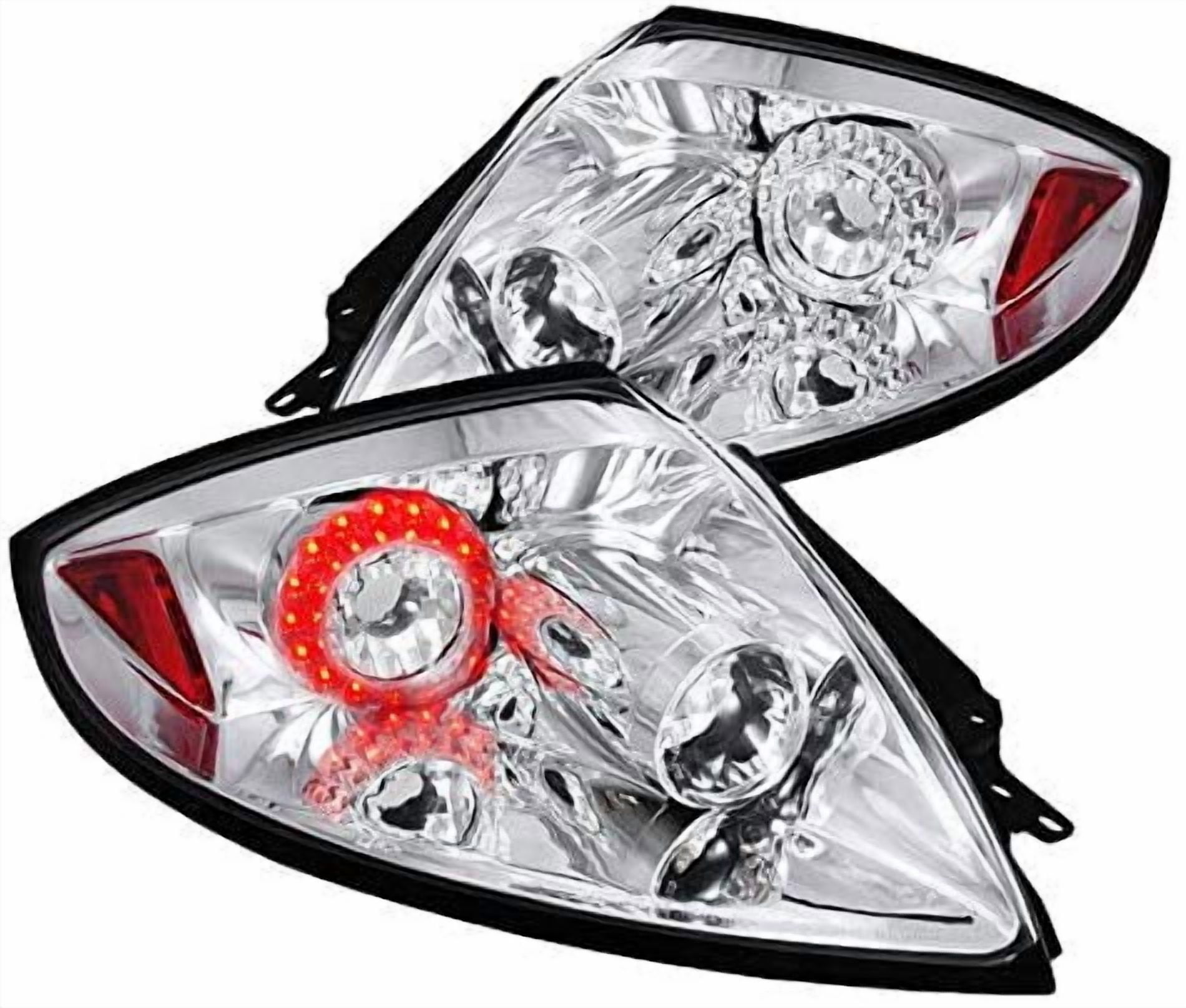 LED Tail Lights Rear Brake Lamp In Chrome Housing Clear Lens Made For ...