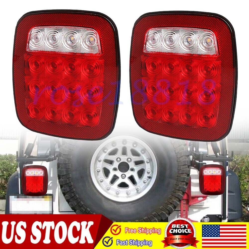 LED Tail Lights Turn Signal Rubicon Offroad Fits 7606 Jeep Wrangler CJ
