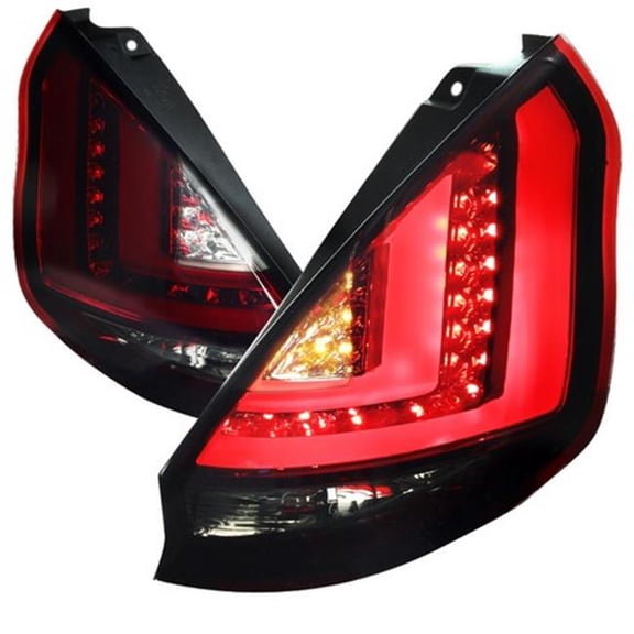LED Tail Lights for 11 to 12 Ford Fiesta, Red & Smoke