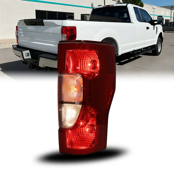 LED Tail Right Side Lights for 2020-2022 Ford F-250/F-350 Super Duty Halogen Type without Blind Spot Detection, White/Red