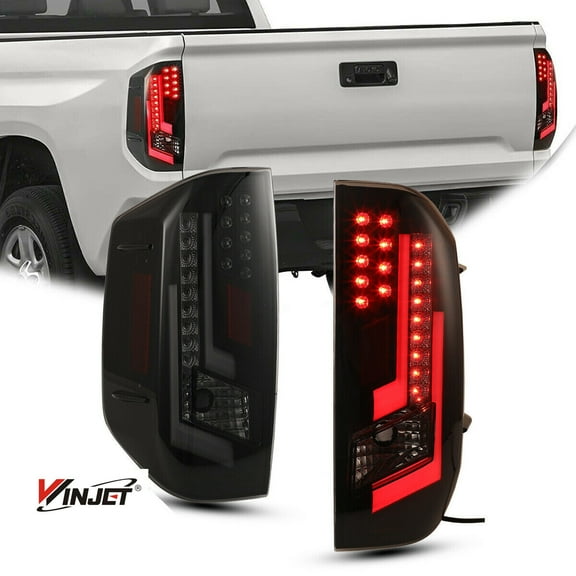 LED Tail lights Fit for 2014 2015 2016 2017 2018 2019 2020 Toyota Tundra 3D DRL Rear Taillights, LH & RH Tundra,Tail Lamp Multi-Function Backup Reverse Brake Light