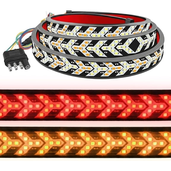 LED Tailgate Light Bar Strip - LED Sequential Turn Signal with Brake & Reverse Lights, Waterproof Flexible Pickup Truck Tailgate Light