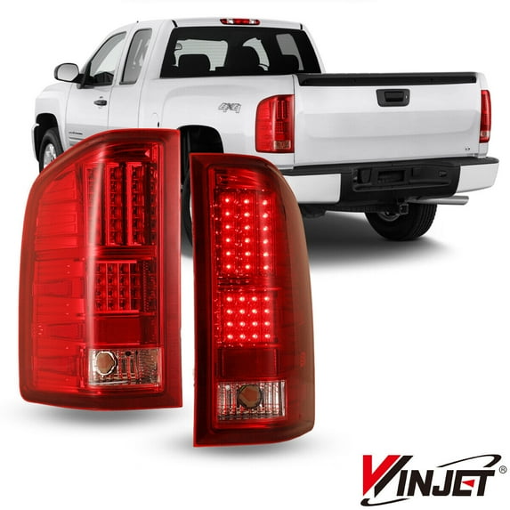 LED Taillights for 2008-2013 Chevy Silverado 1500/ 2008-2014 Chevy Silverado 2500 3500/ 2007 Chevy Silverado 1500/ 2500/ 3500 Red Lens