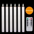 thumbnail image 1 of Lasumora 6Pcs Flameless Taper Candles with Remote and Timer, Battery Operated Real Wax LED White Window Candles for Dinner Wedding Holiday Decor, 1 of 8