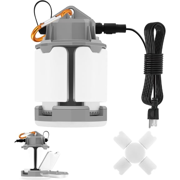 LED Temporary Work Light 100W 15000Lm 5000K Daylight White High Bay led Construction Light with Hook Portable Linkable Durable LED Job Site Lighting for Damp Location Indoor Outdoor Area Lighting