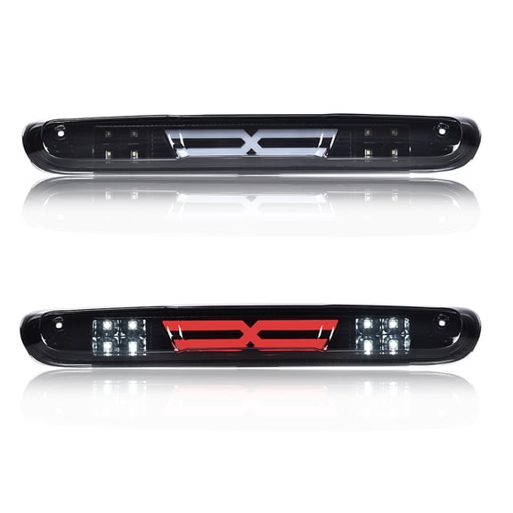 LED Third Brake Light Fit for 07-14 Chevy Silverado/GMC Sierra 3RD LED Bar Brake/Cargo Light Type X (Smoky lens Black Housing Amber Reflector)