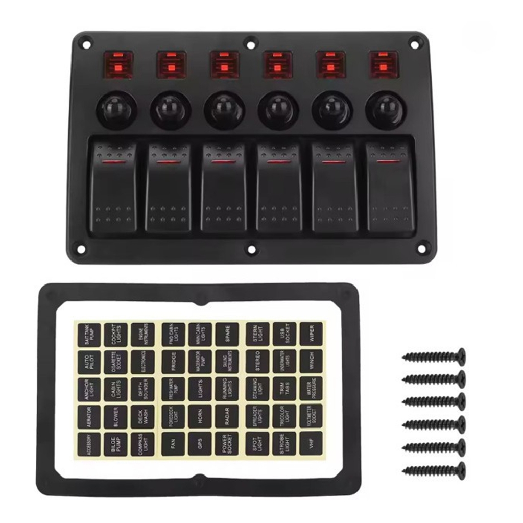 Addressable Led Toggle Switch LED Toggle Switches 6 Switches Panel Overload Waterproof Housing For ...
