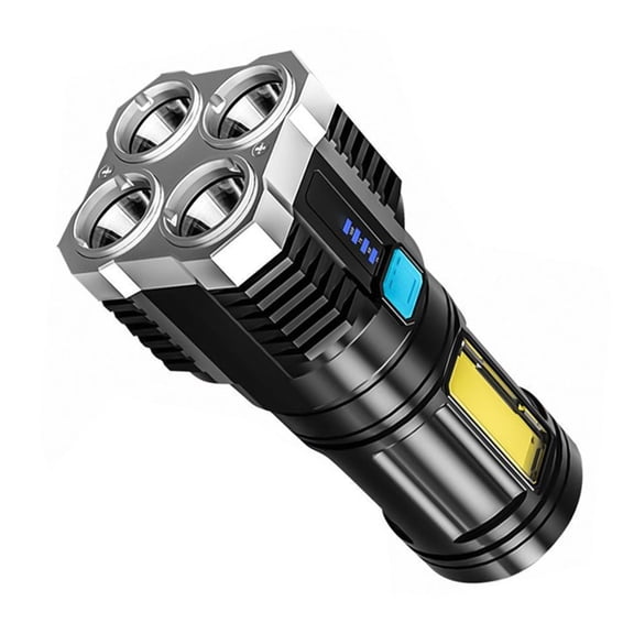 LED Torches USB Rechargeable Strong LED Flashlight with 4 Modes Water Resistant Handheld Torches for Camping