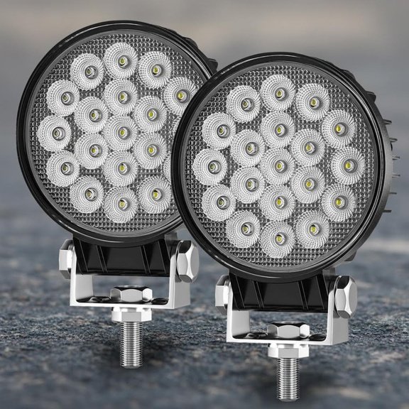 LED Tractor Lights 2 Pcs Flood Light Round Waterproof Work Truck Lights for Equipment Vehicle Off Road SUV ATV UTV 4WD