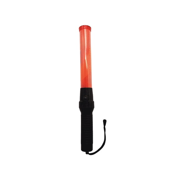 LED Traffic Safety Baton, 41cm ABS Handheld Signal Wand for Road Construction & Traffic Control, Red High Visibility, Batteries Not Included