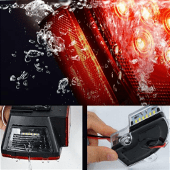 LED Trailer Light Kit Square Stop Turn Tail Red Amber Side Marker lights Third Brake ID Bar for 12V Utility Boat Camper RV Trucks Marine Snowmobile