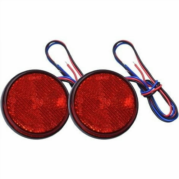 LED Trailer Lights, 2PCS LED Trailer Tail Light LED Lights Round Reflector Brake Light LED Clearance Light 12V for Automobile Motorcycle Truck (Red)