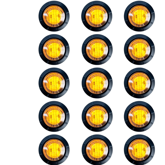 LED Trailer Marker Lights, LED Clearance Bullet Side for Truck RV Car Bus Trailer Van Caravan Boat. (12V 15PCS)
