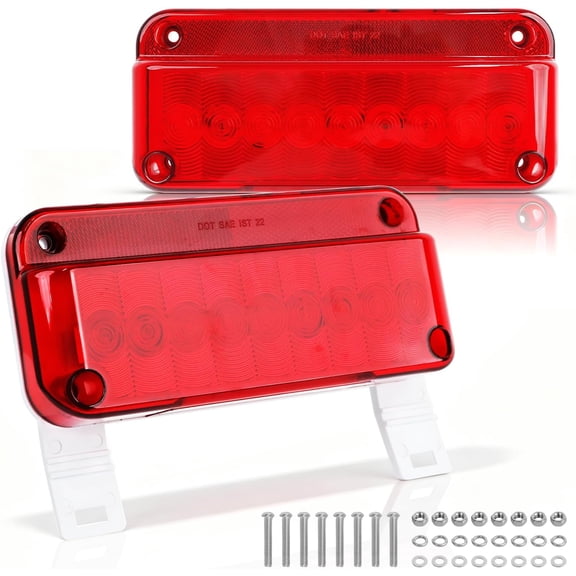 LED Trailer Tail Lights 2 Pack, IP67 Waterproof Stop Brake Turn Signal Running Lights, DOT Certified Surface Mount Trailer Light Kit for RV Camper Boat Utility Trailer Truck