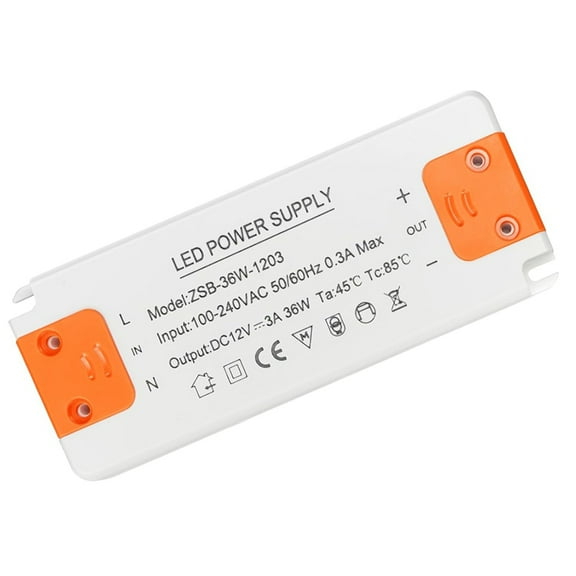 LED Transformer 12V Power Supply,Transformer 230V to 12V LED,36W 3A LED Driver Transformer, LED Low Voltage Transformer,1 * LED Transformer,White