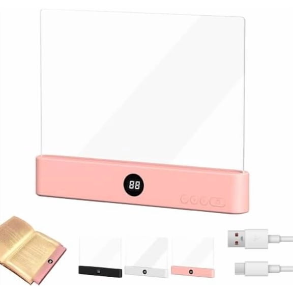 LED Transparent Reading Light, Smart LED Book Light with Adjustable Brightness, Eye Protection, USB Charging Light, Portable Lightweight Acrylic Page Lamp for Night Reading$$Tools & Hardware Other