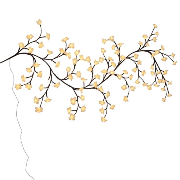 LED Tree Branch Lights For Wall Whimsy Decor Led Wall Art 5.25Ft 72Leds Sakura Flower Twig Branch Light Flexible Shapeable 8 Modes USB Powered For Home Christmas Party Decor,C-1.6m-72 lights