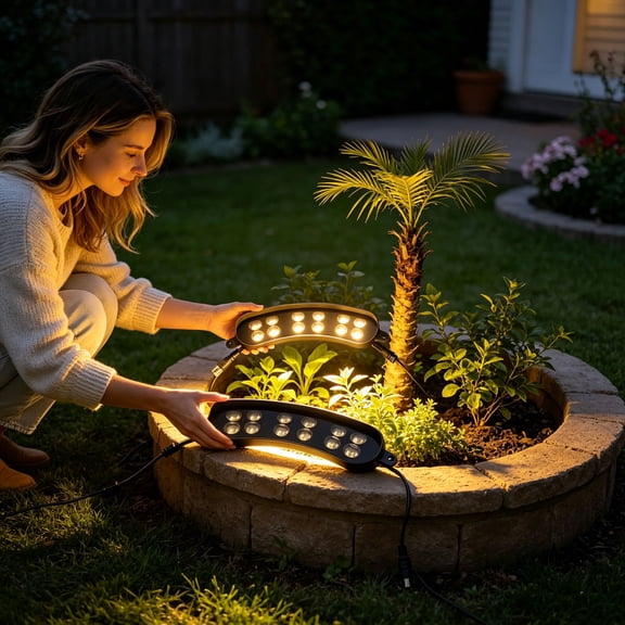 LED Tree Ring Spotlight Outdoor Tree Trunk Landscape Light Circular Segmented Uplight for Garden Yard Patio Planting Area Decorative Ambient Lighting