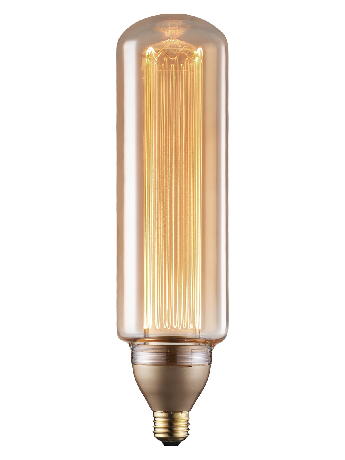 LED Tubular Decorative Light Bulb 3.5W, T25 Edison Light Bulbs, E26 Base, Dimmable, Amber Glass, 2000K Soft Warm, UL Listed