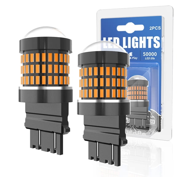 LED Turn Signal Bulb, 3157 LED Bulbs Amber Yellow 300% Brighter 3156 3457A 4057 4157 LED Bulb for Front Rear Turn Signal Light Blinker DRL Marker Parking Lights, Pack of 2