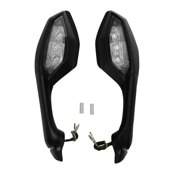 LED Turn Signal Rearview Mirrors Compatible with Yamaha YZF-R1 (2015-2022) & YZF-R6 (2017-2022), Universal Fit Motorcycle Side Mirrors with Integrated Blinkers