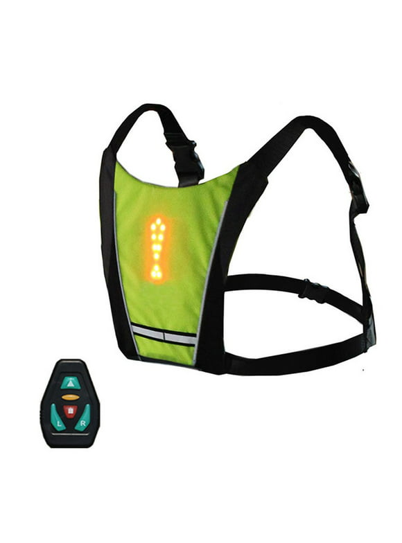 LED Turn Signal USB Rechargeable Reflective Cycling Backpack with Remote Control