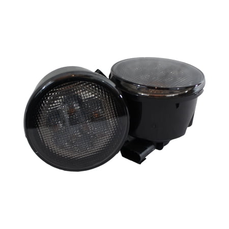 LED Turn Signals with Smoked Lens Front Grill 2007-2017 Jeep Wrangler (Pair)