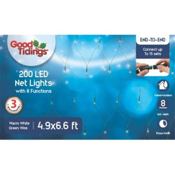 LED Twinkle Effect Net Lights, 8 Function