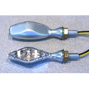 Led Ultra Mini-Marker Lights, Diamond W/Eyelid, Brushed Chrm